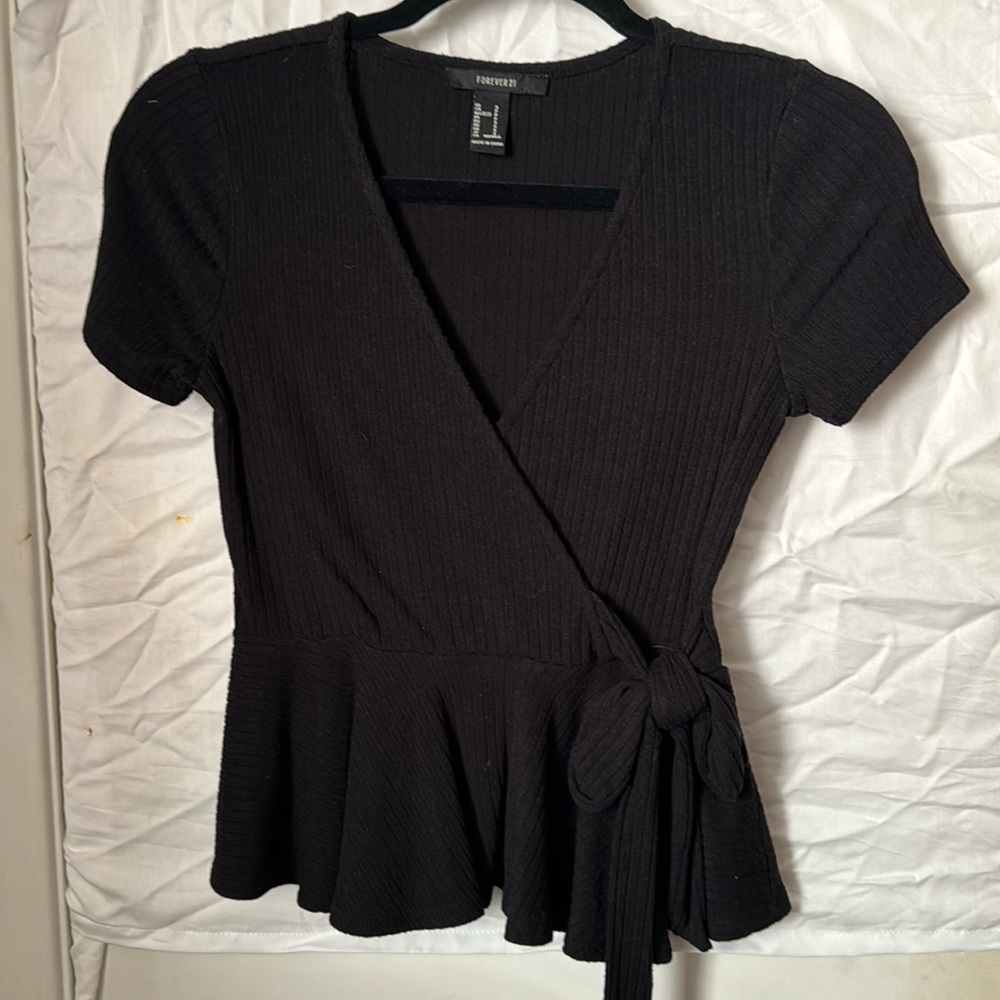 Black peplum top